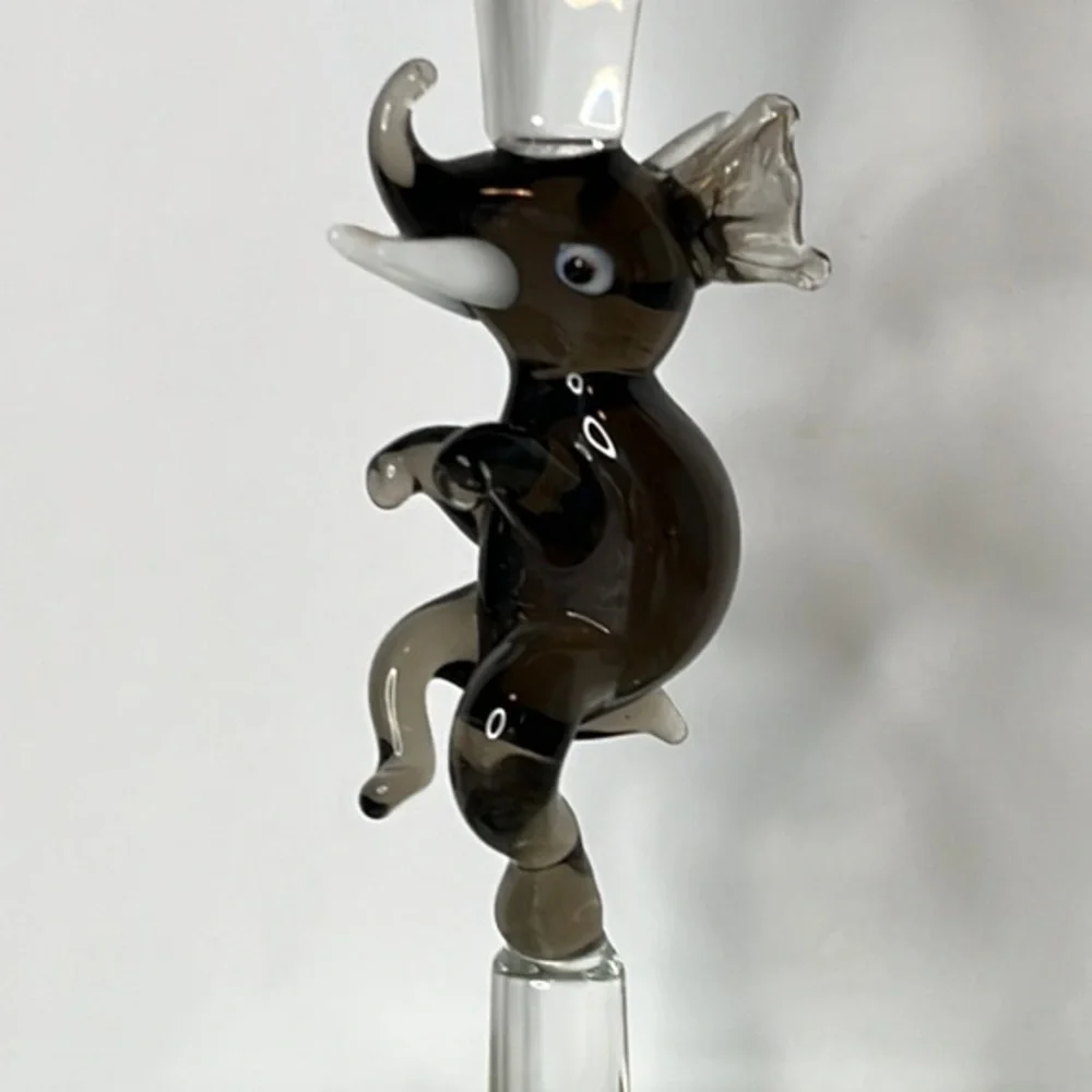 Gray Elephant Martini Glass Stem‎ Hand Blown Barware Imperial Enterprises